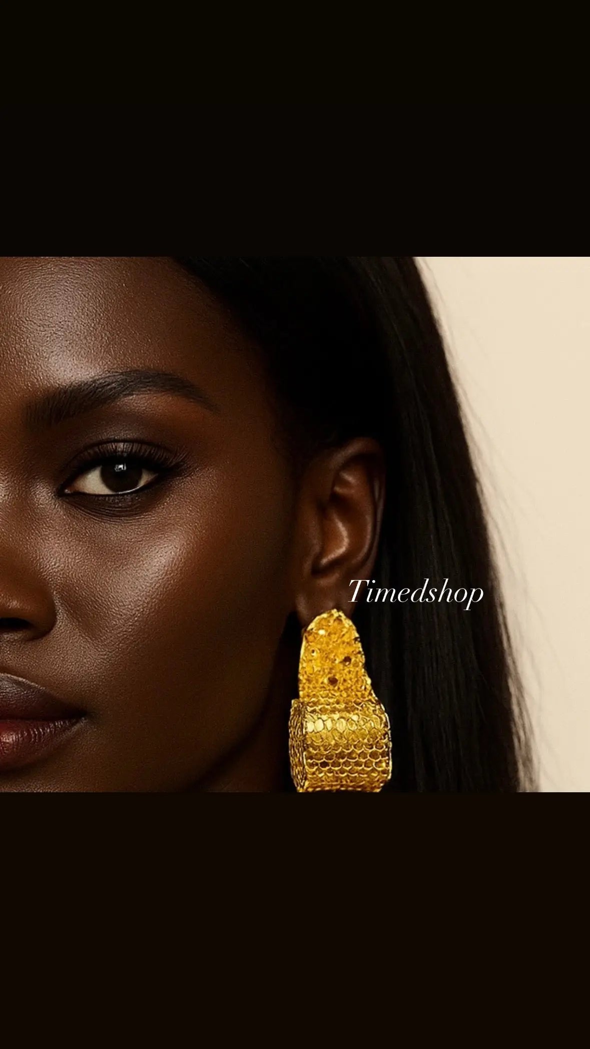 Boucle d'oreille Amsa-4 cm- Dorée Élégance