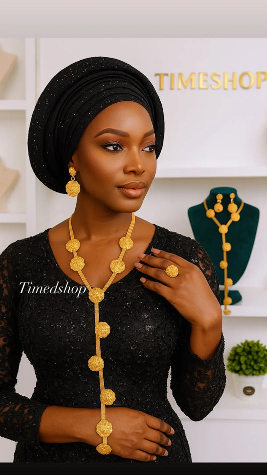 Parure Royale Dorée – Inspiration Africaine Inde 🇮🇳
