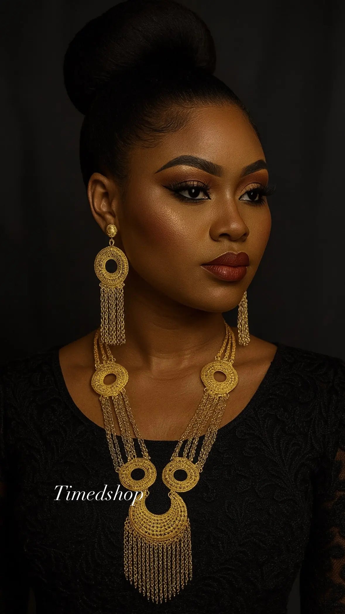 💎 Parure Dorée Royale - Modèle “Nayana”