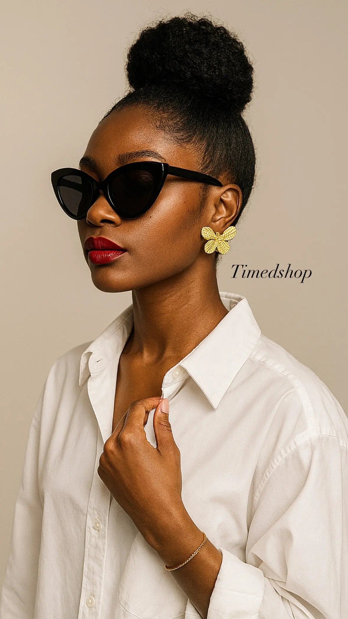 Boucle d'oreille Papillon Dorée