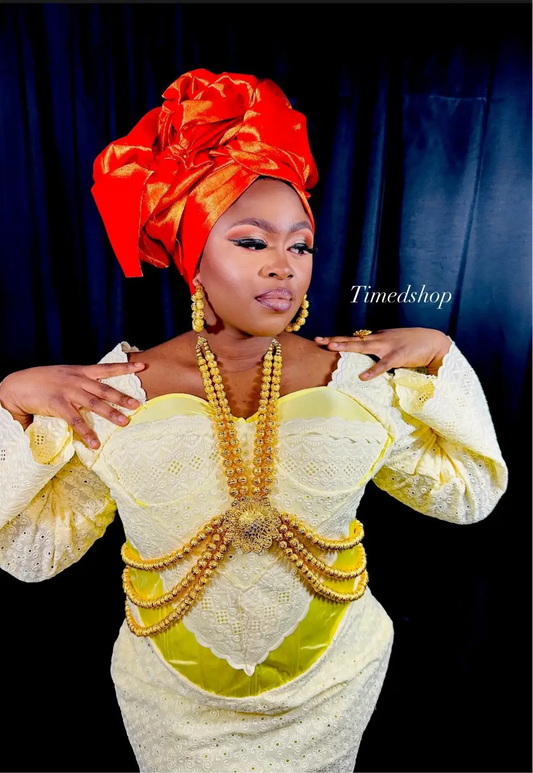 Parure Royale Africaine – Modèle “Iyabo” Djok