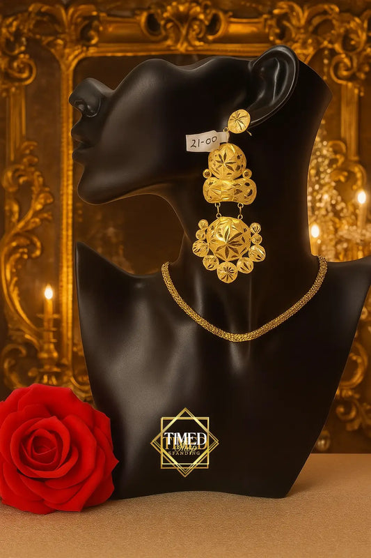 ✨ Boucles d’oreilles en Argent Trempé dans de l’Or 21K – Design Traditionnel ✨