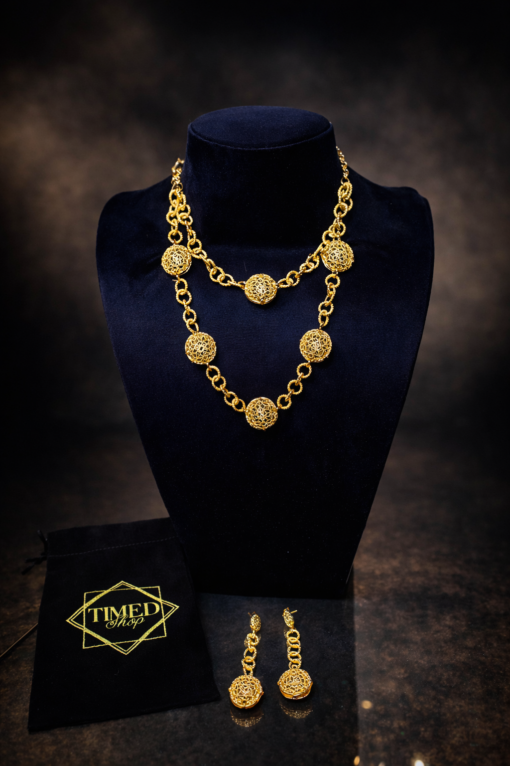 Parure Maïna- Dorée Royale Djolokho- Or jaune 2 lignes