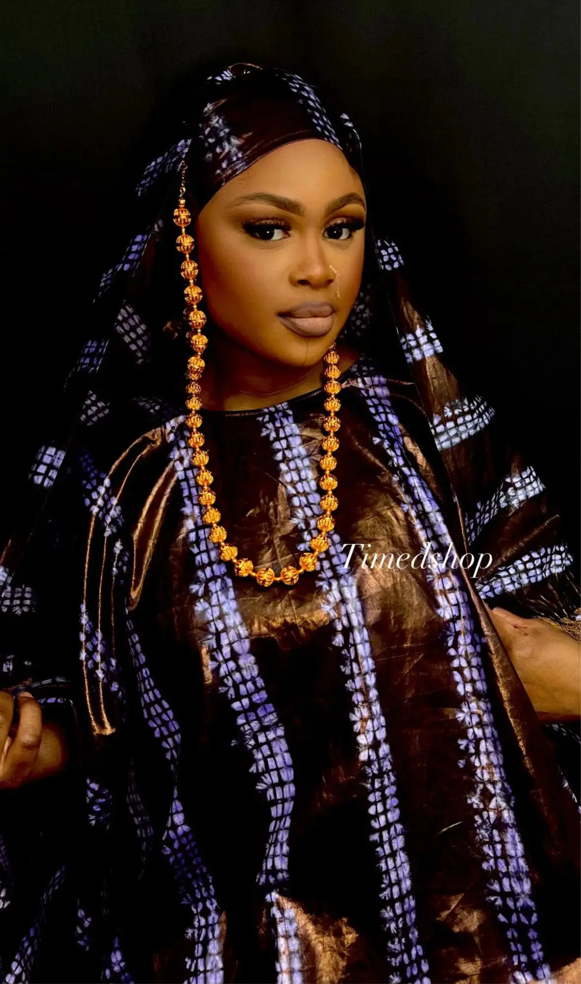 Parure Madjiné – Collier Boules Sculptées en Plaqué Or 24K Marraine