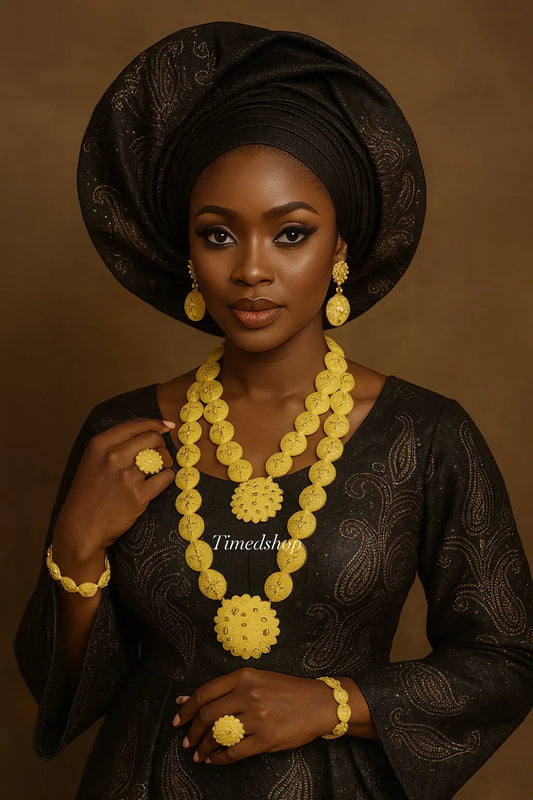 Parure Traditionnelle Dorée - Modèle “Iyanu”