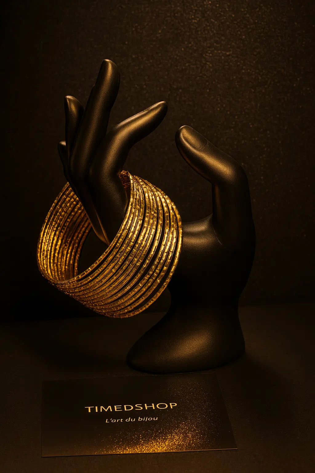 Bracelet Missia – Lot de joncs dorés texturés (édition intemporelle) Taille 12