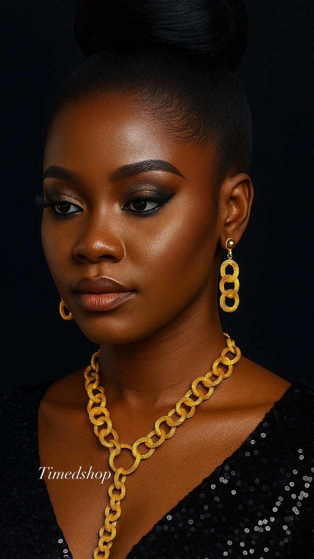 Parure Yarie- Djolokho en V- Jaune or 💛✨