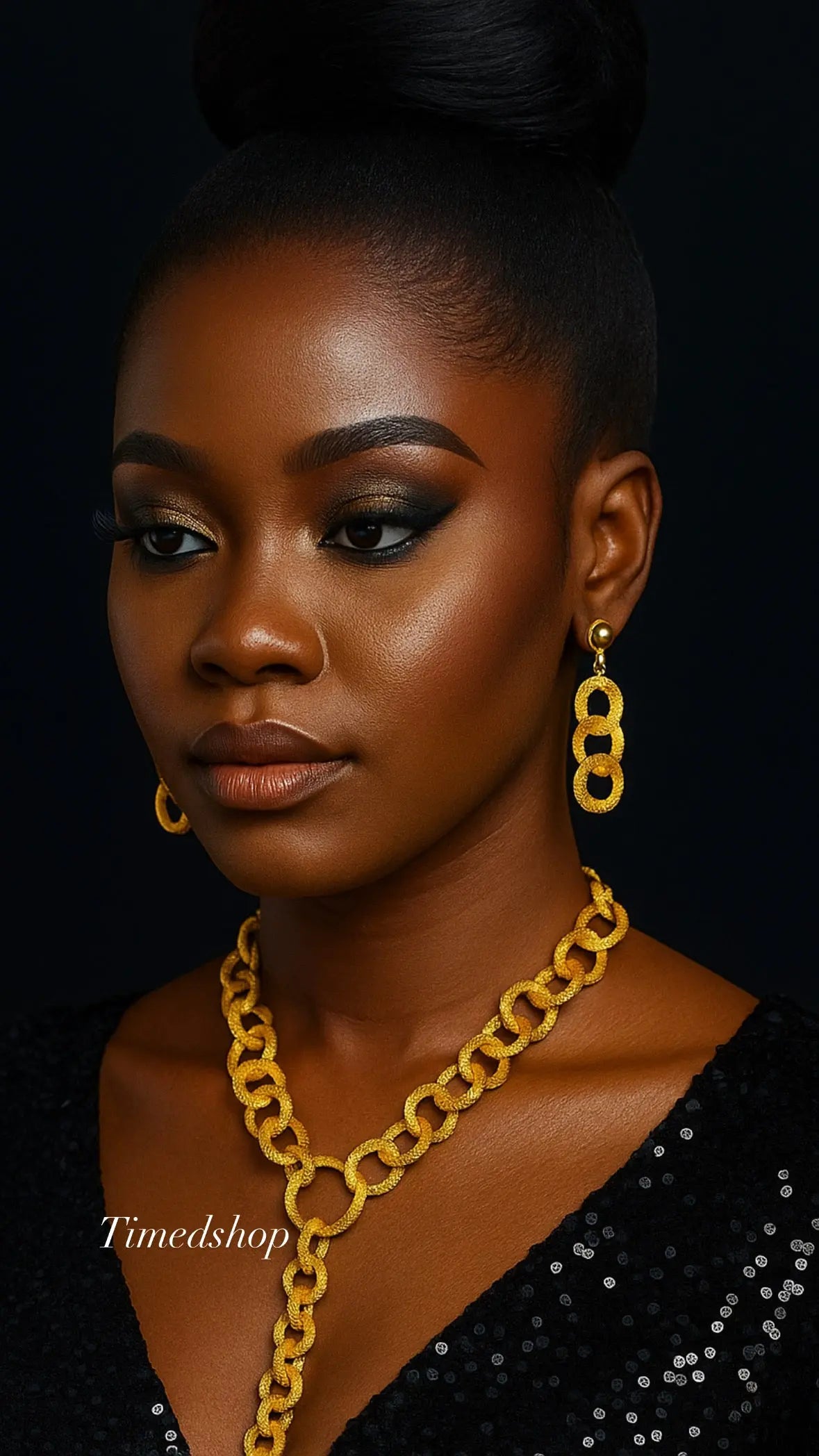 Parure Yarie- Djolokho en V- Jaune or 💛✨