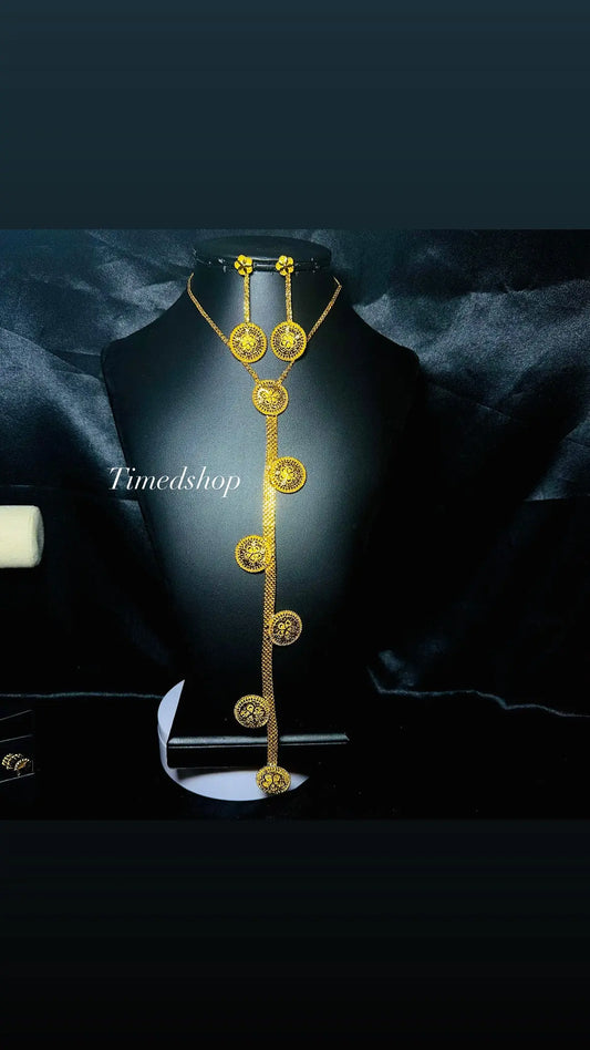 Parure Dorée Longue – Élégance Royale