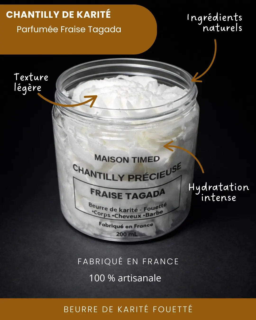 Chantilly Précieuse Karité 200 mL- Fraise Tagada 🍓 🇫🇷