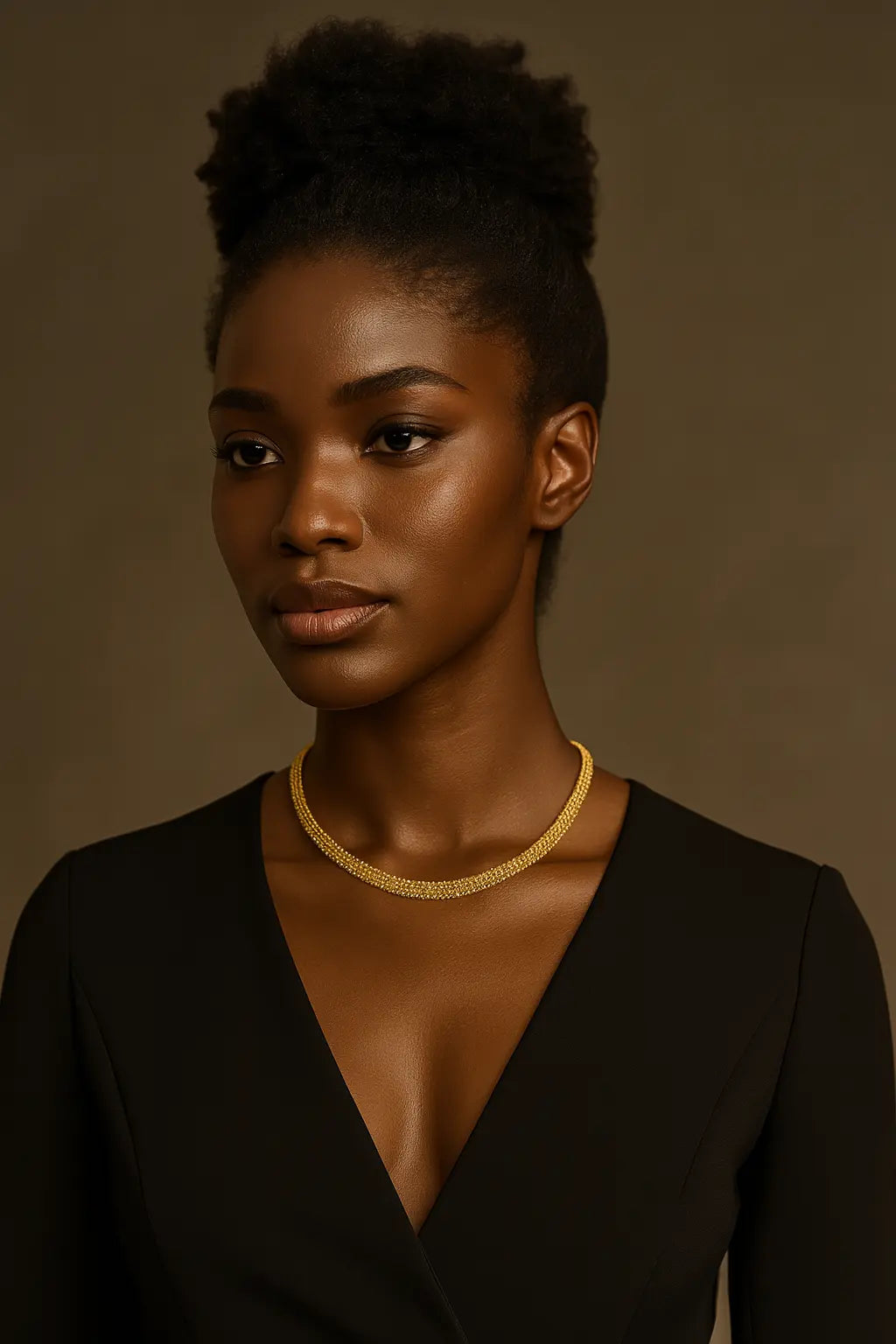 Tour de cou Maille doré tressé – Élégance intemporelle