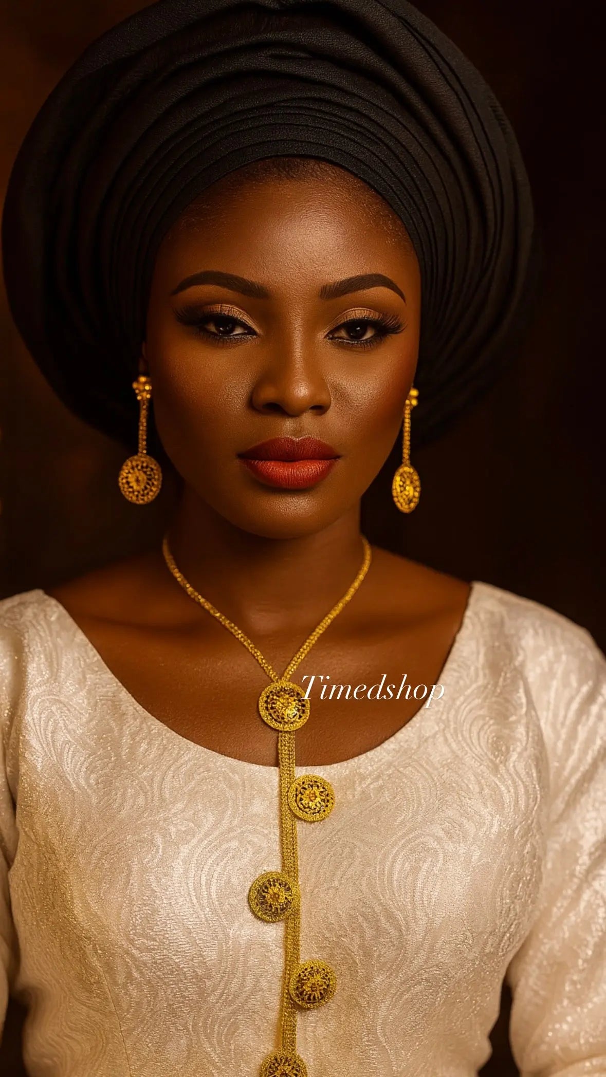 Parure Fadima Dorée Longue – Élégance Royale