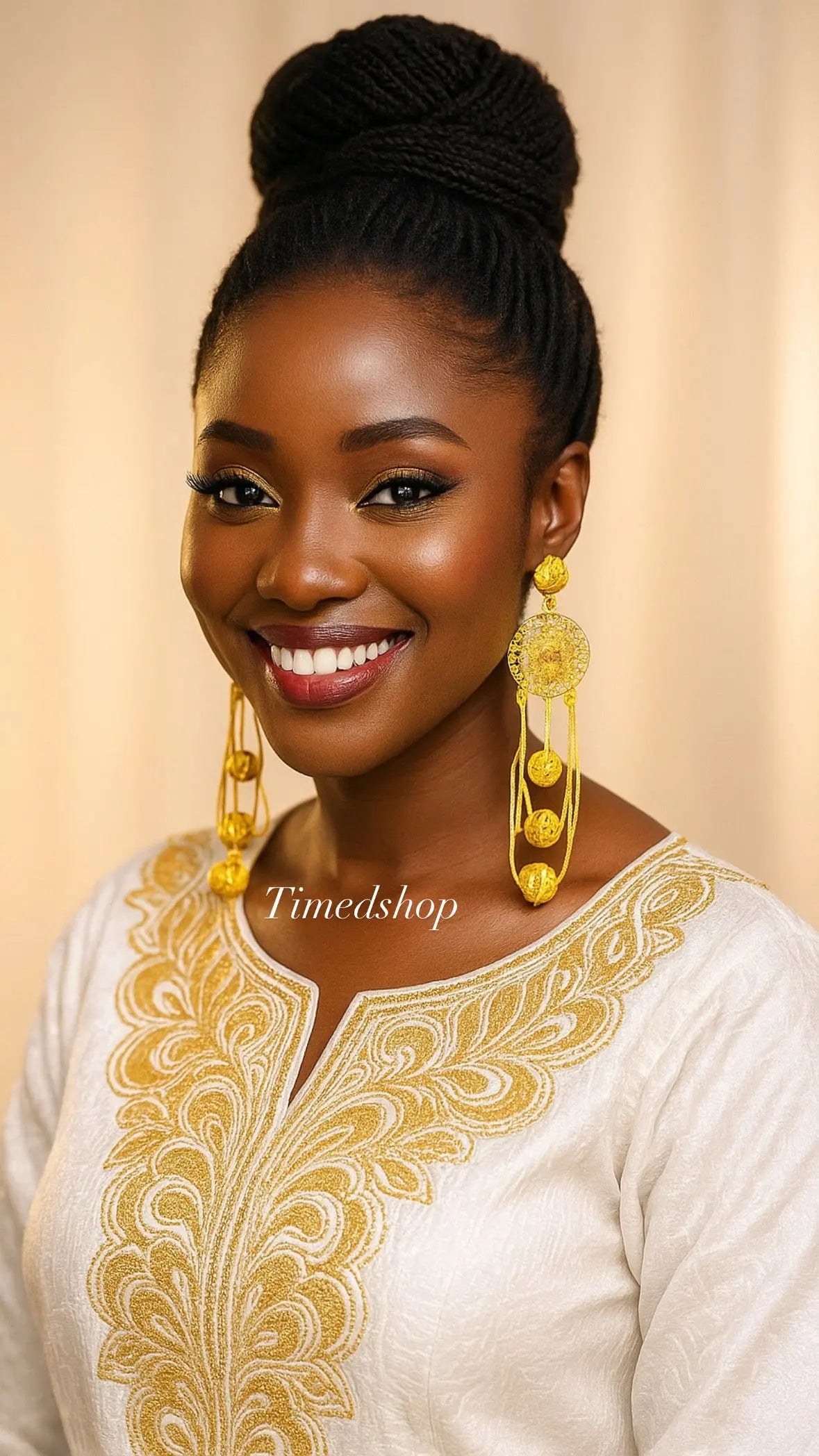 Boucle d'oreille Maya – Longues & Élégantes dorée -12cm longueur