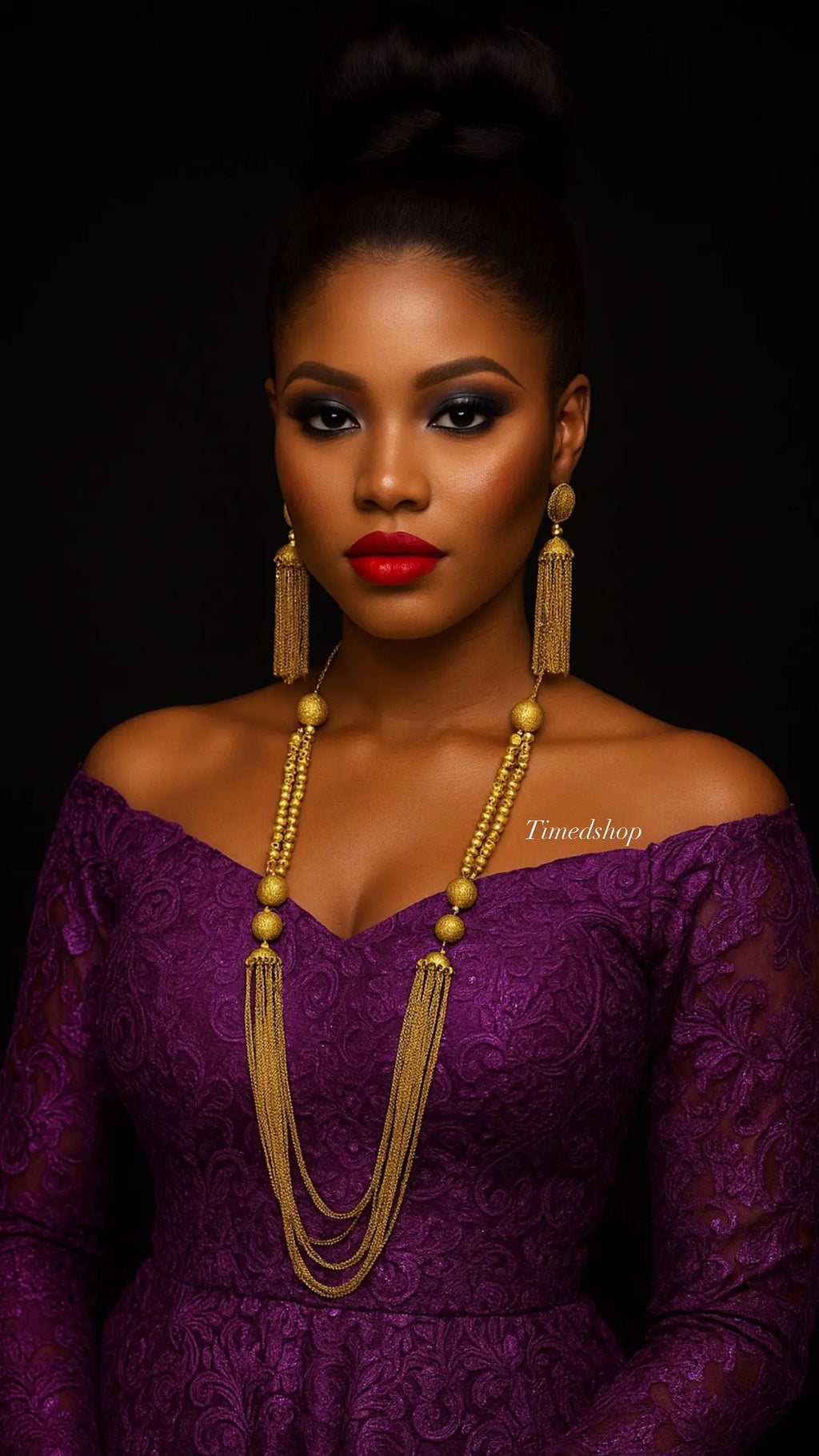 Parure Cia - Dorée long chic