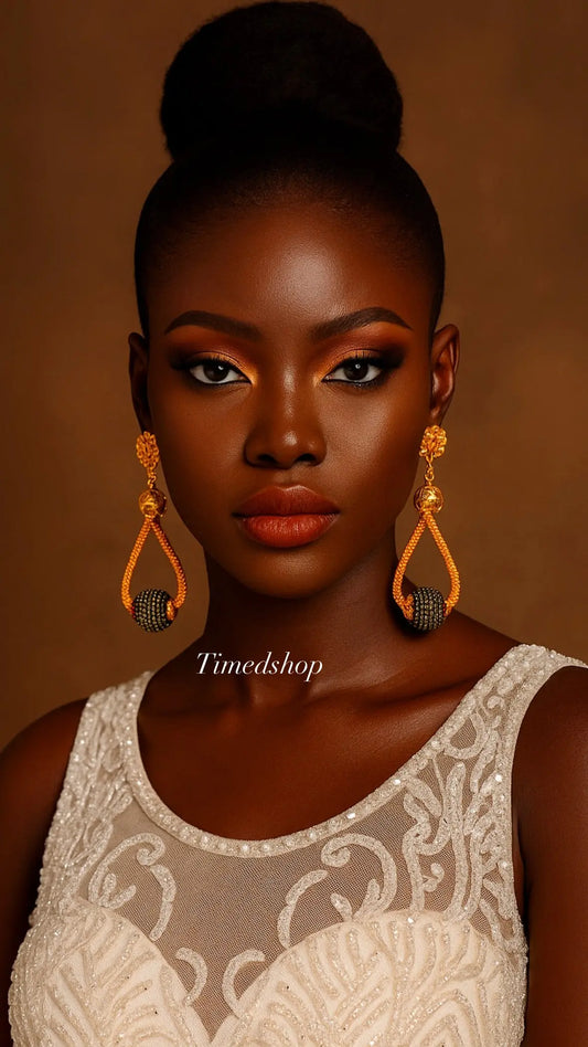 Boucles d’Oreilles “Reine Ébène” – Signature Timedshop
