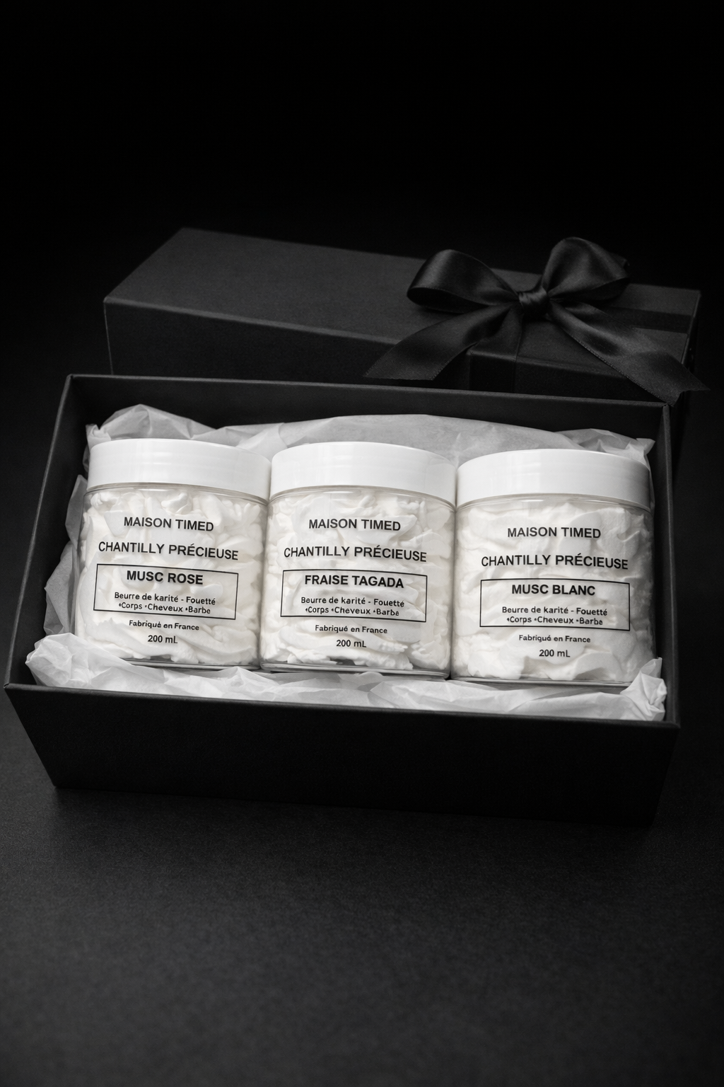 Coffret Trio Karité CHANTILLY PRÉCIEUSE 600 mL– MAISON TIMED 🇫🇷