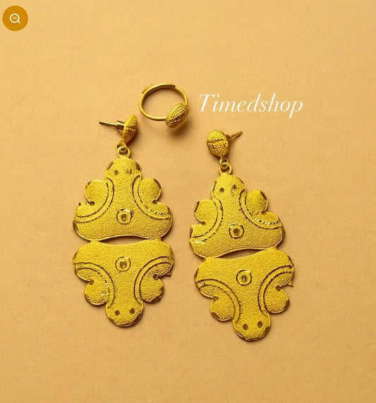 Boucles d’Oreilles Dorées Baroques – Modèle Royal Heritage