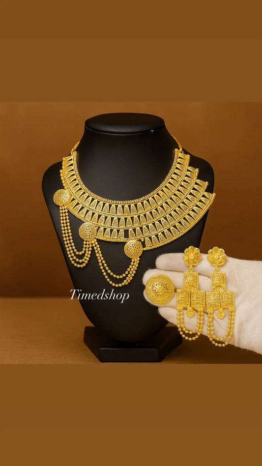 Parure de Bijoux Dorée – Plaqué Or 5g | Modèle Royal