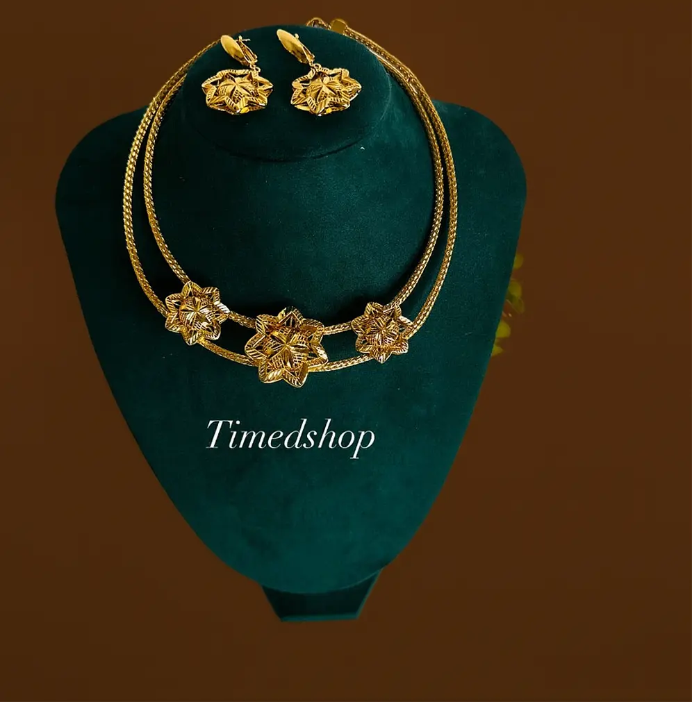 🌟 Parure Dorée Florale Élégante – Timedshop 🌟