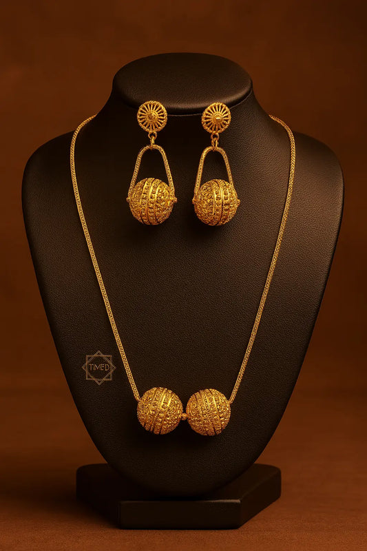 Parure Dorée Artisanale – Éclat Royal Indien