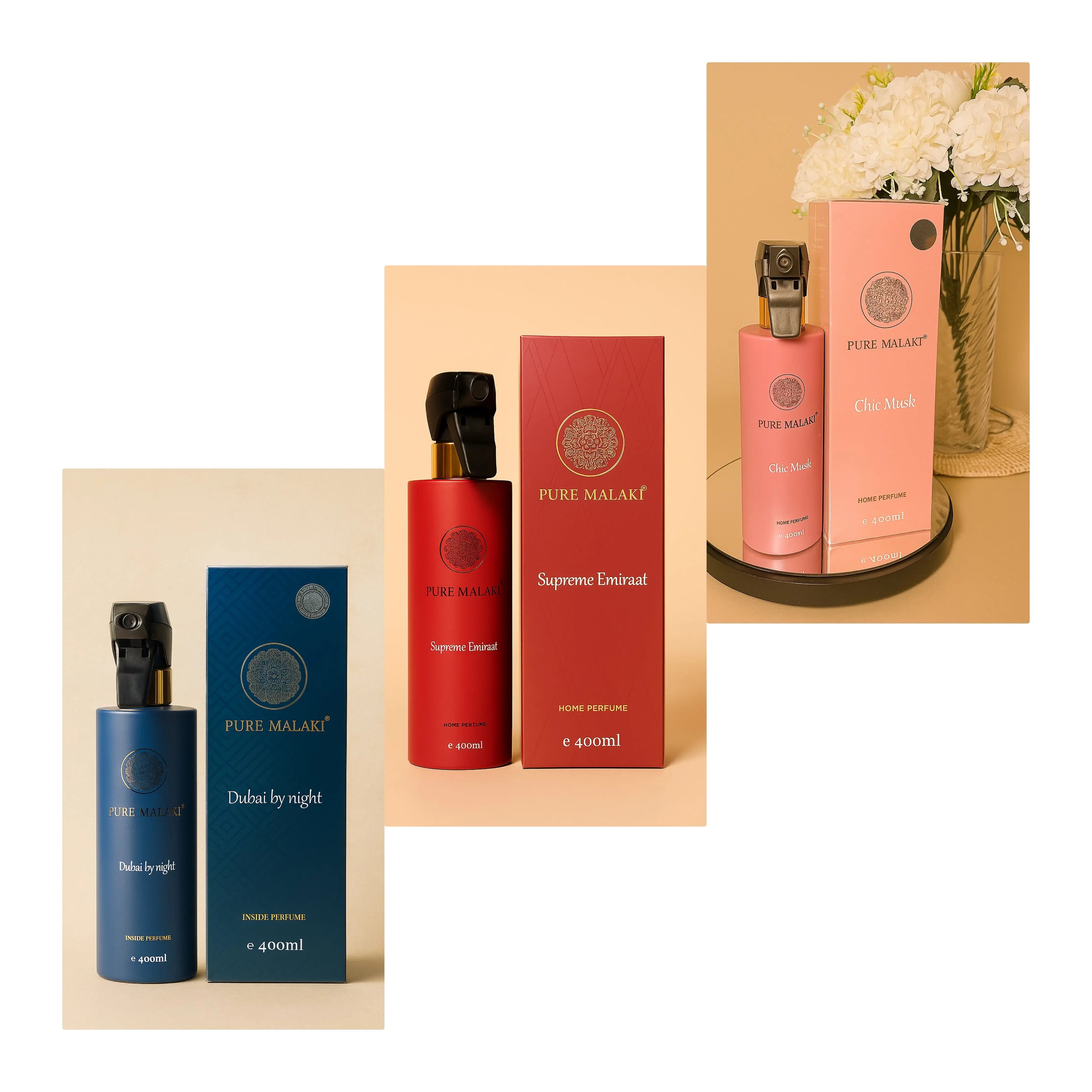 Lot de 3 parfums Spray Pure Malaki