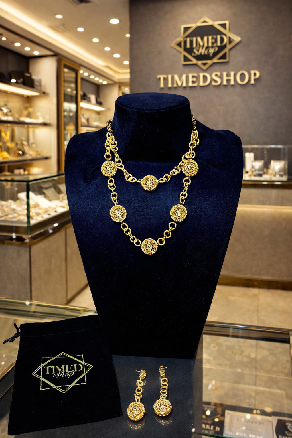 Parure Maïna- Dorée Royale Djolokho- Or jaune 2 lignes