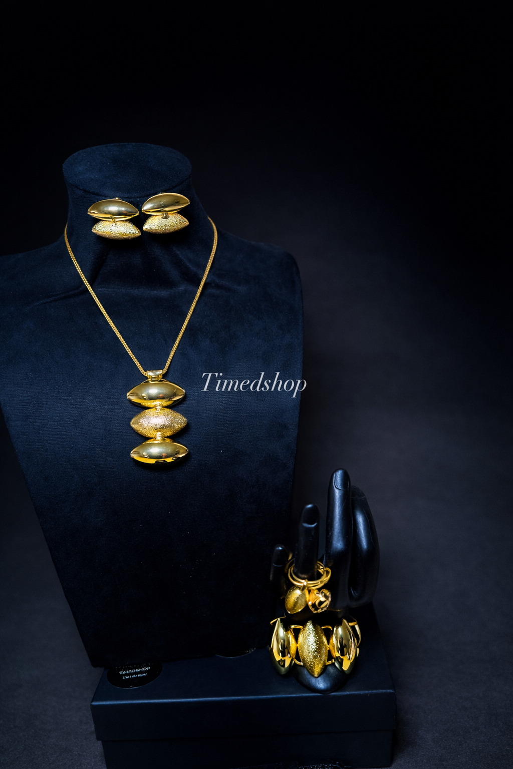 Parure Diéba - Plaque or 18k effet Collier bague bracelet boucle