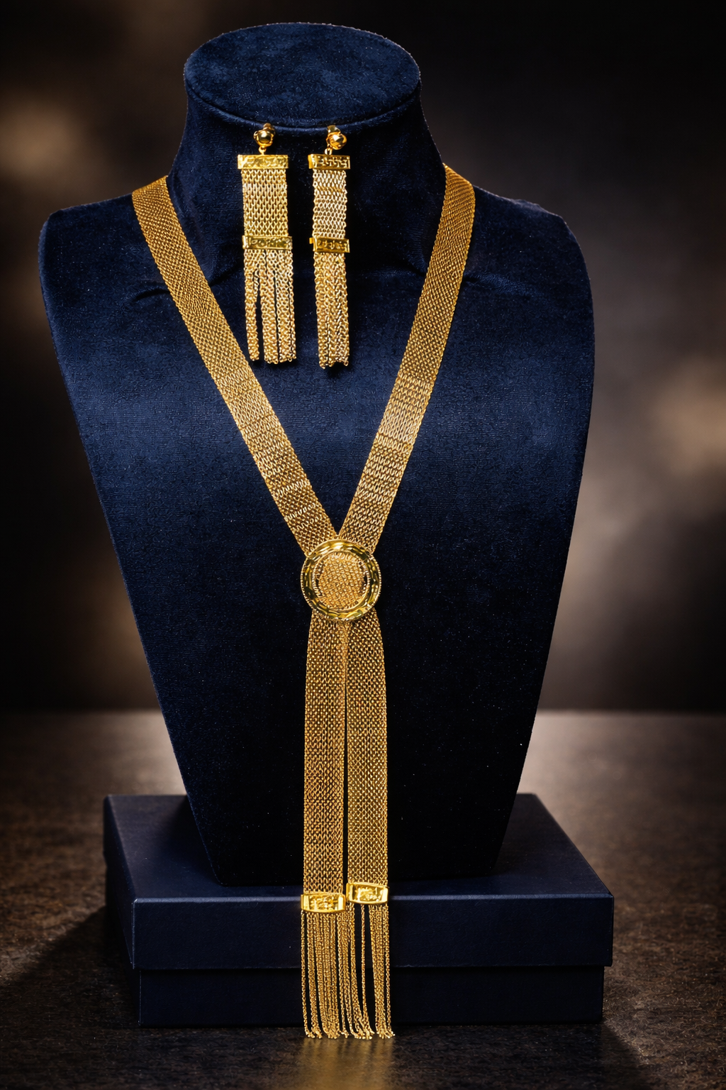 Parure Yacine - Longue Parure plaqué or légère