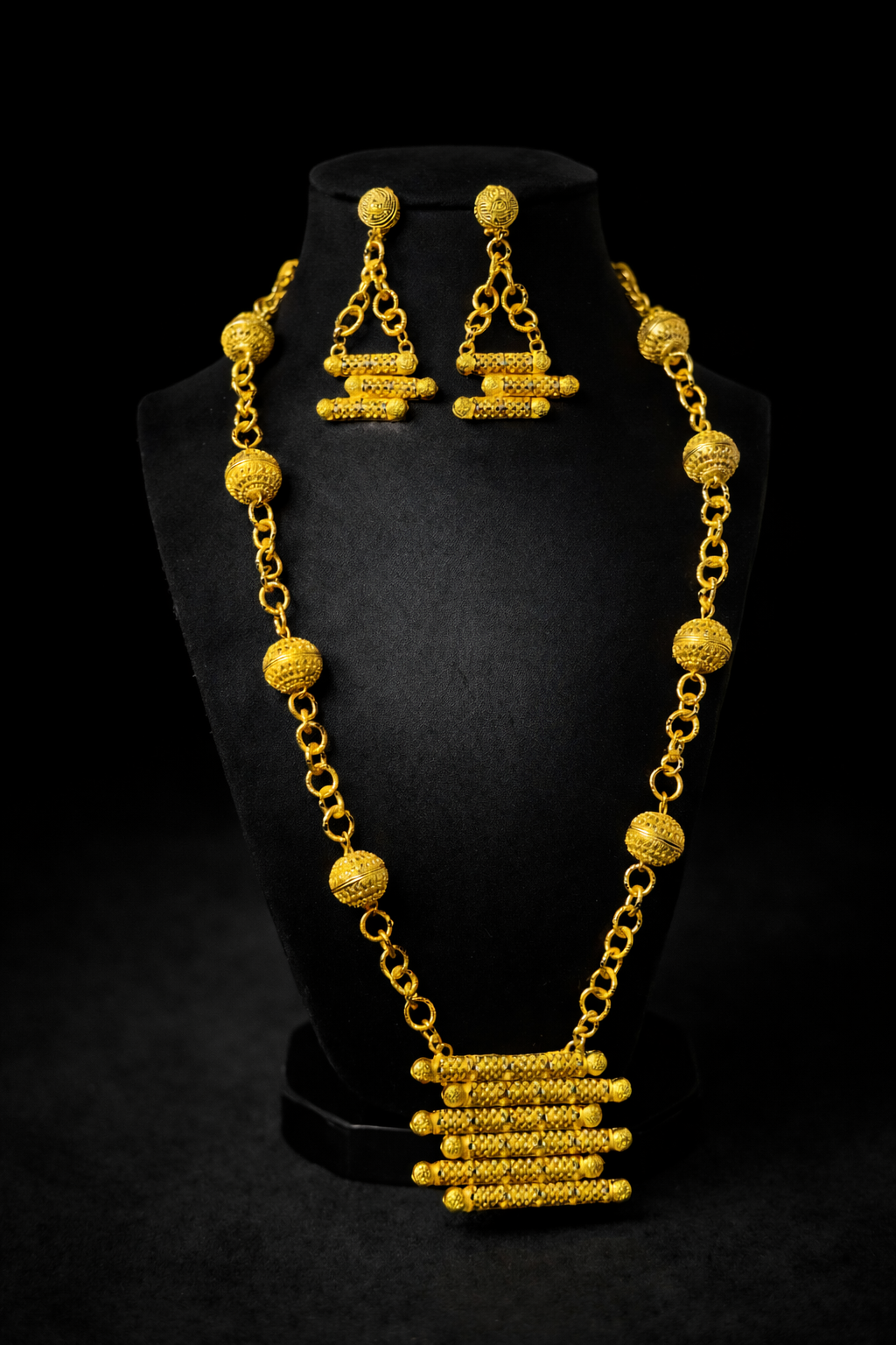 Parure Mariam Bah- Longue jaune or brillante ✨