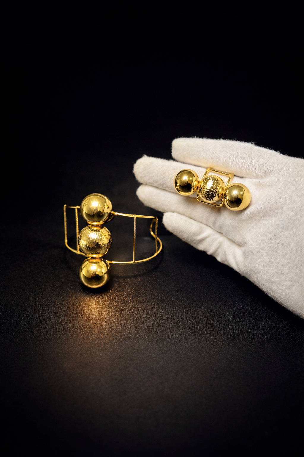 Bracelet 3 boules chic durable jaune or clair