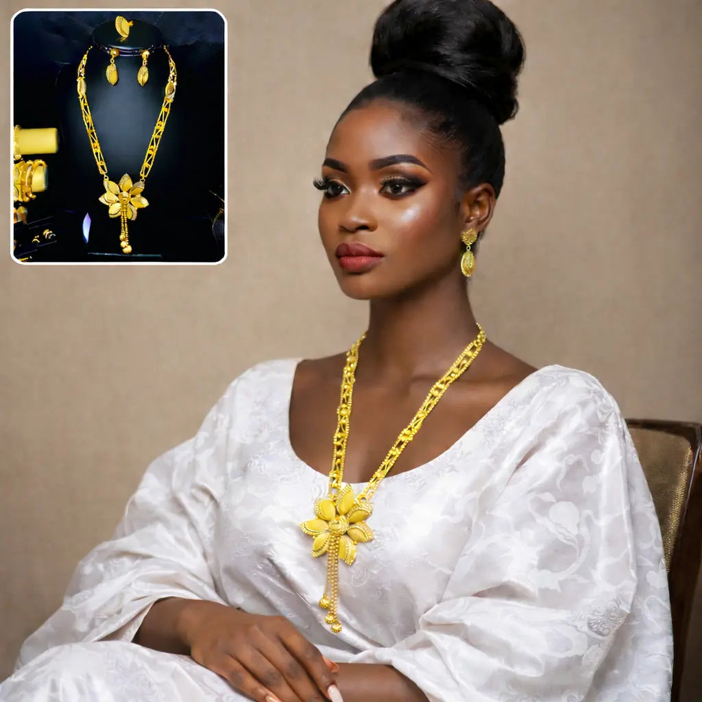 Sautoir Kany- plaque or élégance dorée femme chic