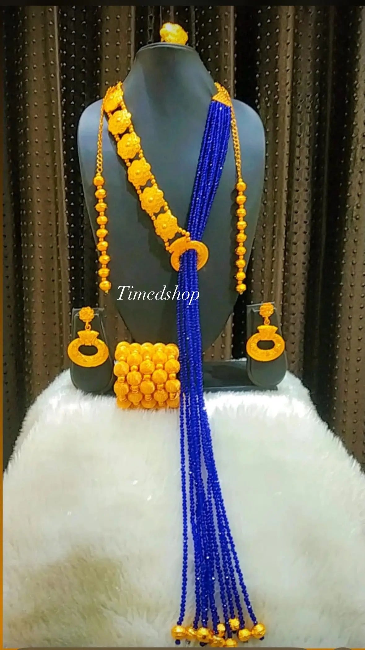 Parure Royale Or rouge & Bleu Saphir - Femme Chic