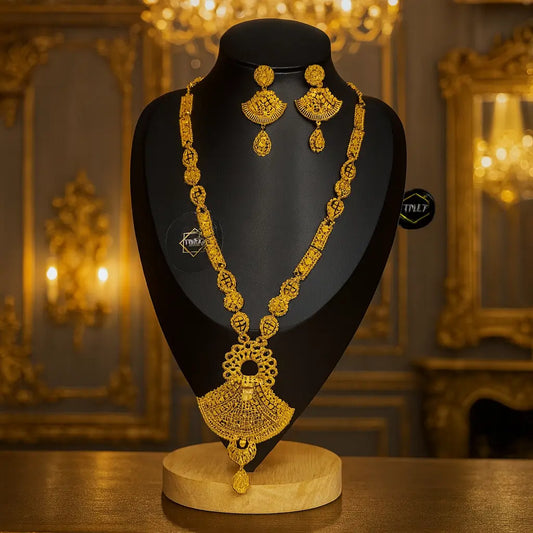 Parure Fania – Collier et boucles d’oreilles plaqué or