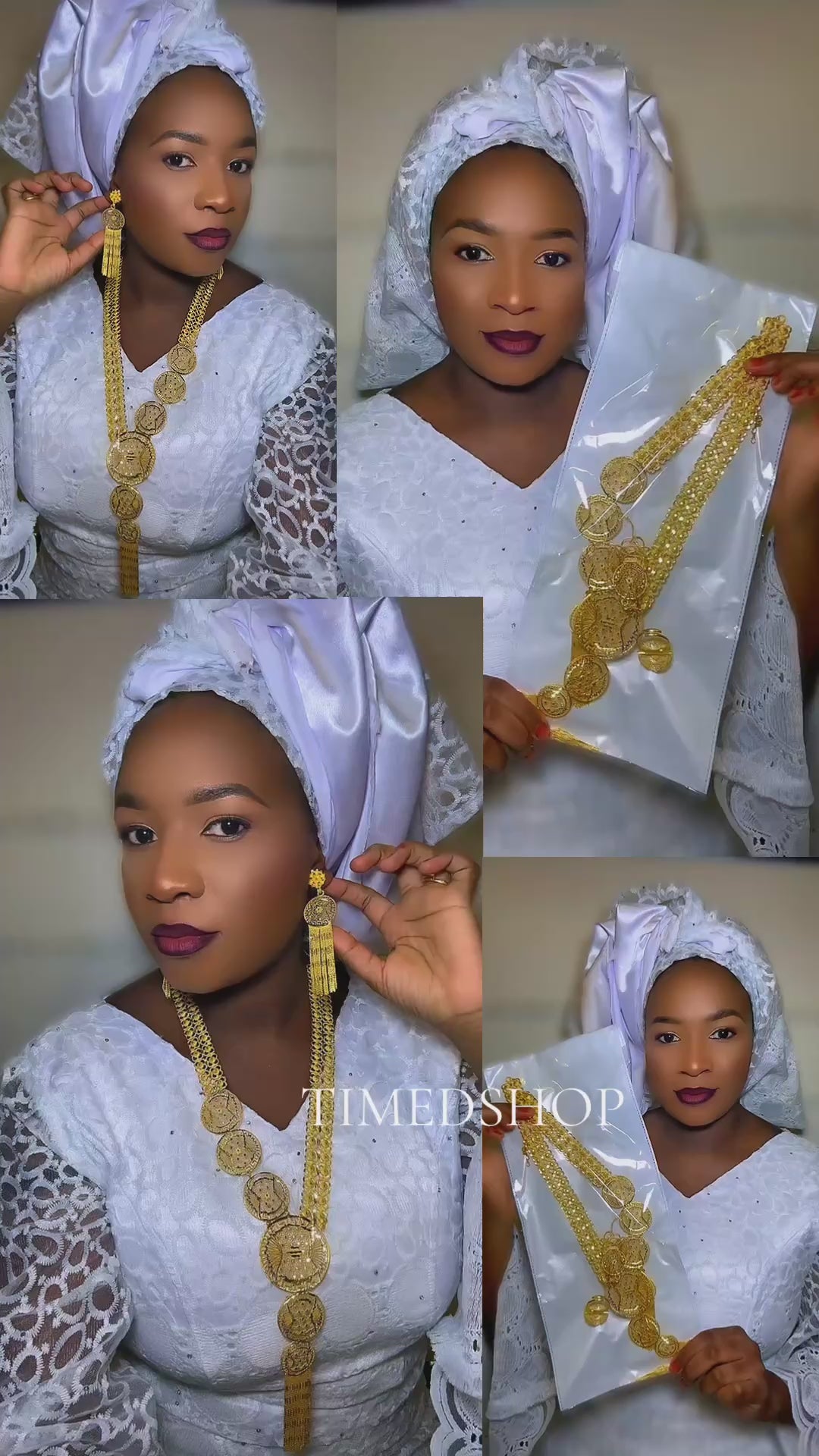 Parure Minta  Plaqué Or Effet 21K India Gold