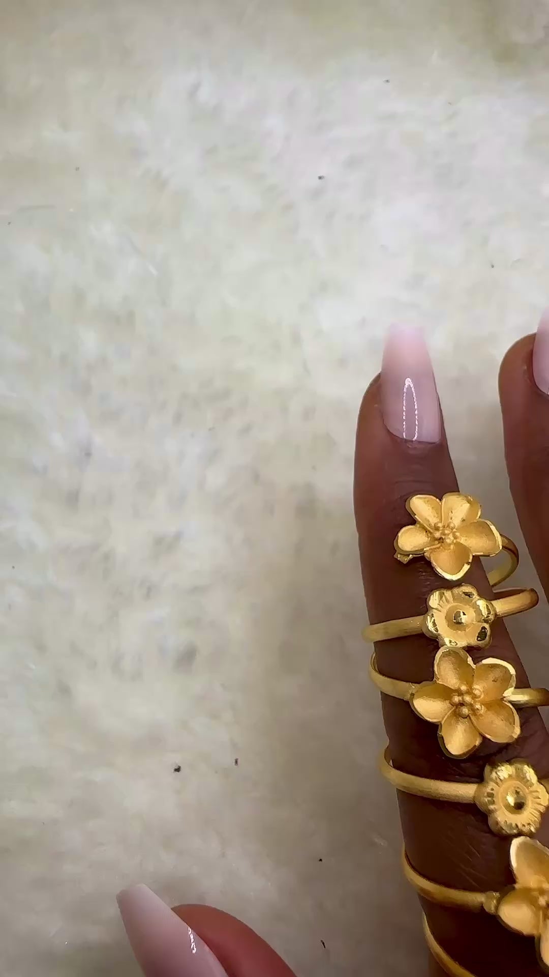 🌸 Bague Plaqué Or – Fleurs Élégantes